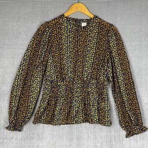 Melrose &‎ Market Blouse Womens M Multicolor Metallic Thread Ditsy Floral